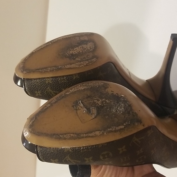 Louis Vuitton Monogram peep toe heels 39 - Picture 10 of 13